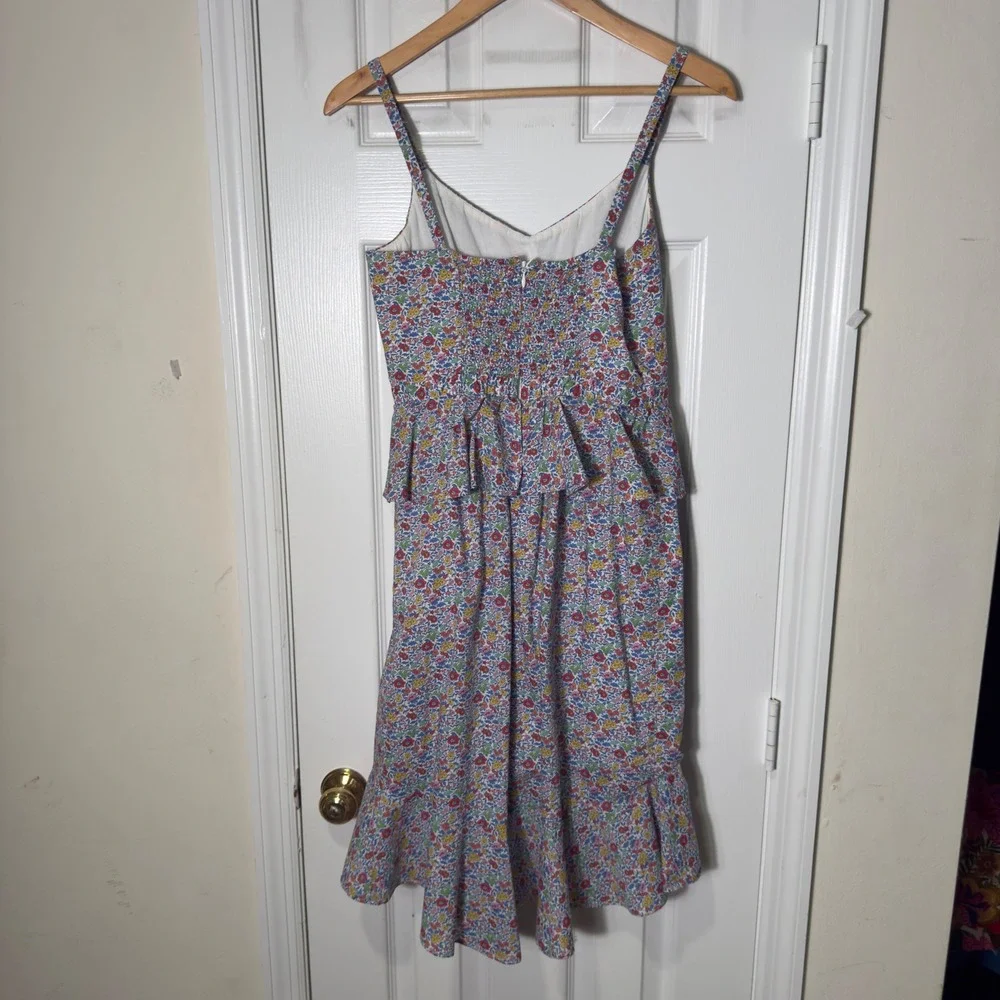 J. Crew Liberty London‎ Floral Ruffle Dress High Low Hem Size 6